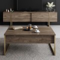 Sada nábytku do obývacího pokoje Luxe ořech/zlatá II