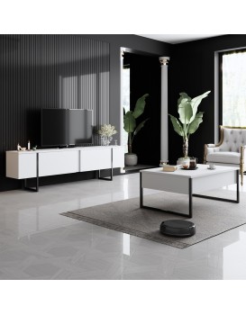 Sada nábytku do obývacího pokoje Luxe bílá/černá II