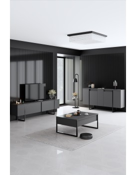 Sada nábytku do obývacího pokoje Luxe antracit/černá