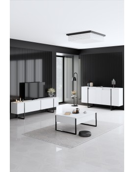 Sada nábytku do obývacího pokoje Luxe bílá/černá