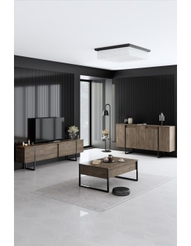Sada nábytku do obývacího pokoje Luxe ořech/černá