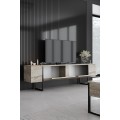 TV stolek Luxe 180 cm travertin/černý