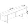 TV stolek Luxe 180 cm travertin/černý