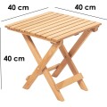 Skládací zahradní odkládací stolek Leslie 40 cm z masivu hnědý