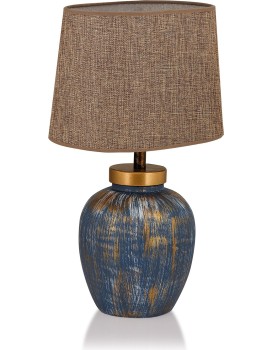 Stolní lampa Casandra modrá/hnědá