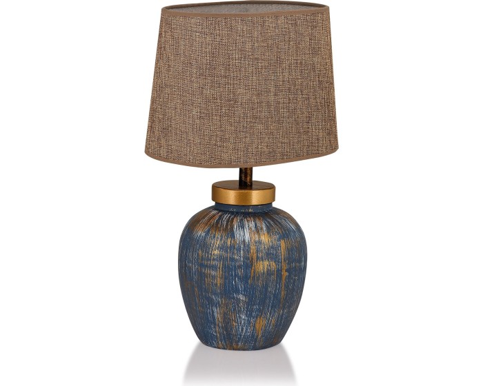 Stolní lampa Casandra modrá/hnědá