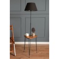 Stojací lampa TM2002 se stolkem černá/ořech