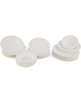 Porcelánová sada 24 ks talířů Hermina bílá