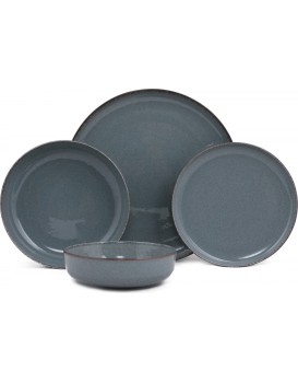 Porcelánová sada 24 ks talířů BlueBlue šedá/modrá
