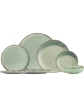 Porcelánová sada 24 ks talířů GreenFantasy zelená