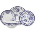 Porcelánová sada 24 ks talířů Folclore bílá/modrá