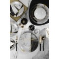 Porcelánová sada 24 ks talířů Glamour černá/bílá/zlatá