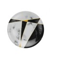Porcelánová sada 24 ks talířů Glamour černá/bílá/zlatá
