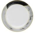 Porcelánová sada 24 ks talířů Glamour černá/bílá/zlatá