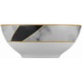 Porcelánová sada 24 ks talířů Glamour černá/bílá/zlatá
