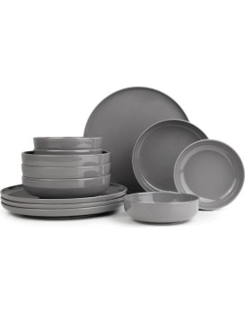 Porcelánová jídelní sada 12 ks Mod antracit
