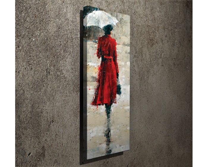 Obraz Woman In Red 30x80 cm