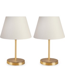 Sada 2 stolních lamp Deno I krémová