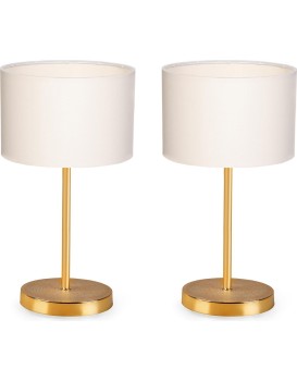 Sada 2 ks stolních lamp Tablo krémová/zlatá