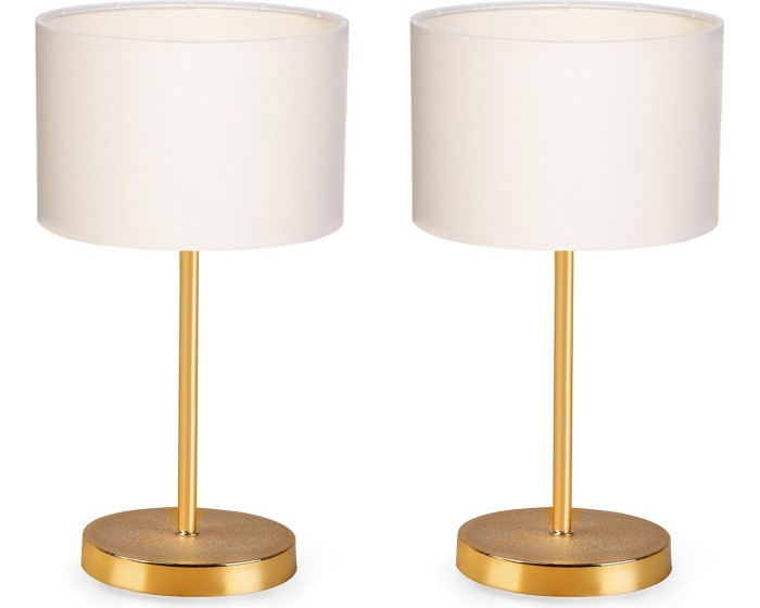 Sada 2 ks stolních lamp Tablo krémová/zlatá