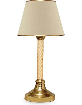 Stolní lampa Denis béžová/zlatá