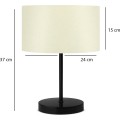 Stolní lampa Barabas krémová/černá