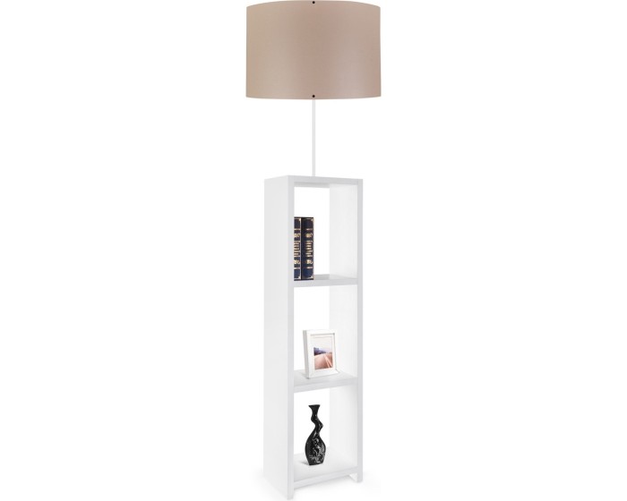Stojací lampa AYD béžová/bílá