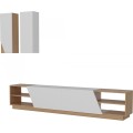 Obývací stěna Zebra bílá/teak