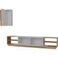 Obývací stěna Zebra bílá/teak