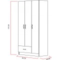 Šatní skříň Gabi 90 cm bílá