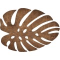 Sada 4 ks dřevěných prostírání WOODY MONSTERA ořech