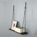 Nástěnná police HANG 60 cm ořech americký/černá