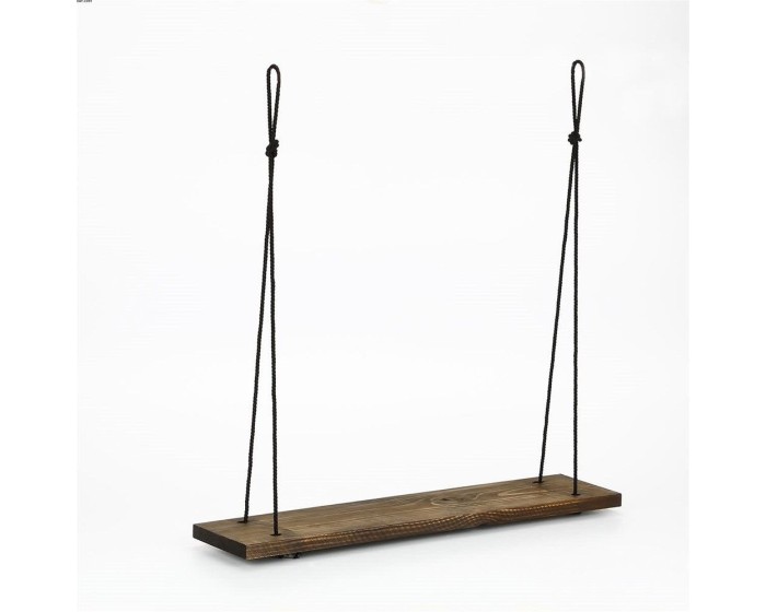 Nástěnná police HANG 60 cm ořech americký/černá