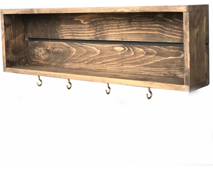 Kuchyňská police WOOD III 70 cm hnědá