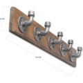 Nástěnný věšák Boruraf 50 cm ořech/černý