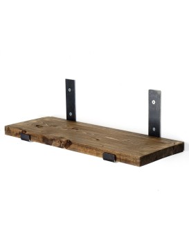 Nástěnná police LAM II 40 cm ořech/černá