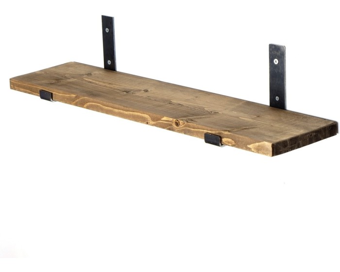 Nástěnná police LAM III 60 cm ořech/černá