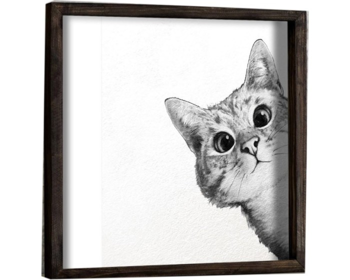 Nástěnný obraz Cat 33x33 cm černobílý