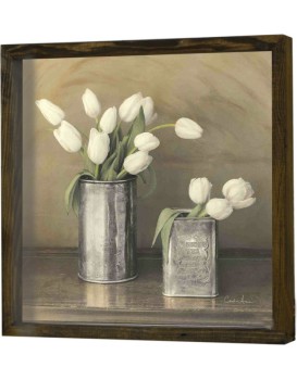 Nástěnný obraz Tulip 34x34 cm béžová/bílá