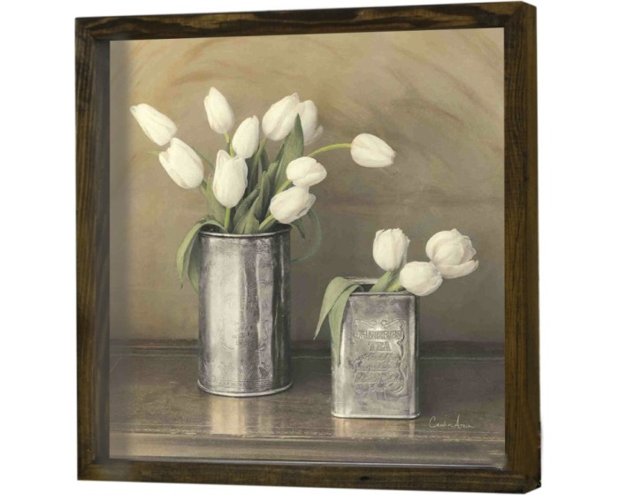 Nástěnný obraz Tulip 34x34 cm béžová/bílá