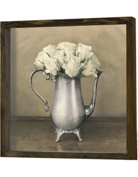 Nástěnný obraz Rose 34x34 cm béžová/bílá