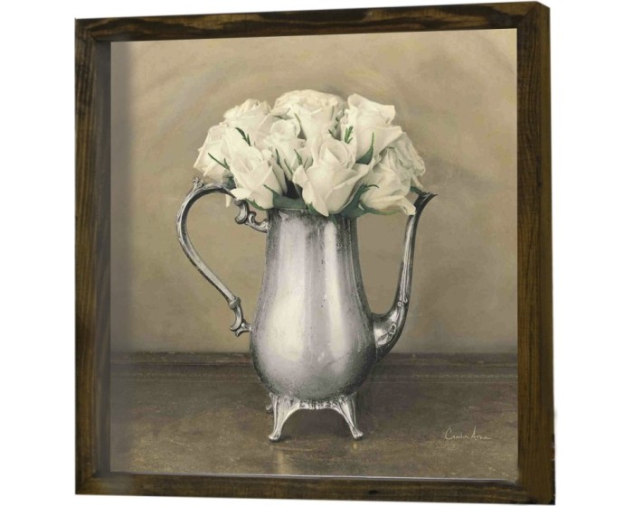 Nástěnný obraz Rose 34x34 cm béžová/bílá