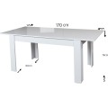 Jídelní rozkládací stůl OBLO 130/170 cm bílý