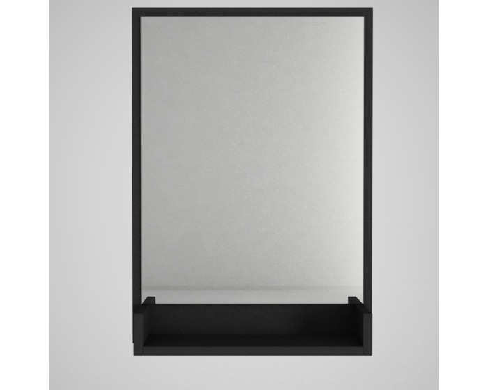 Nástěnné zrcadlo s poličkou Costa 75x45 cm černé