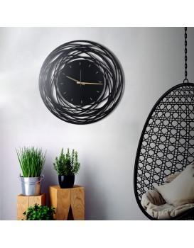 Nástěnné hodiny Lines 50 cm černé