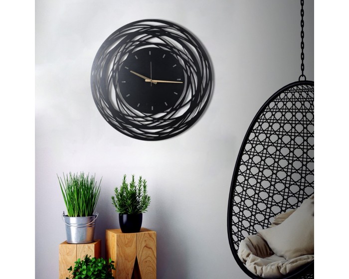 Nástěnné hodiny Lines 50 cm černé