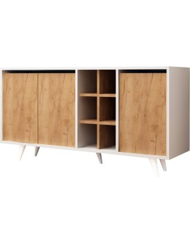 Komoda Seria 140 cm bílá/dub craft zlatý