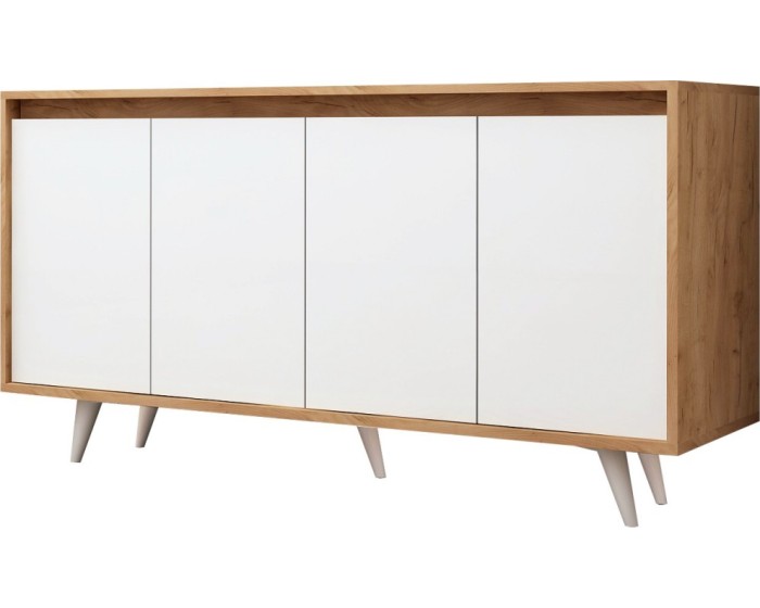 Komoda Seria II 140 cm dub craft zlatý/bílá