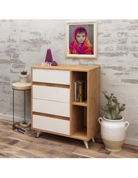 Komoda Seria IV 70 cm dub craft zlatý/bílá