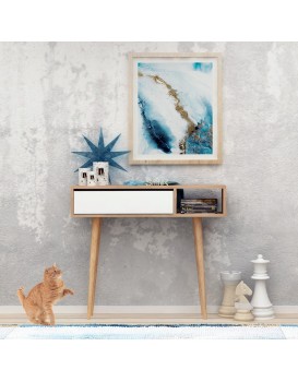 Konzolový stolek Oseyo 100 cm dub přírodní/bílý